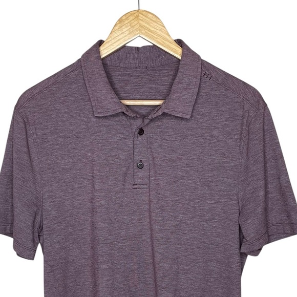 lululemon Men’s Evolution Short Sleeve Polo Heathered Purple Taupe Large - Picture 13 of 16